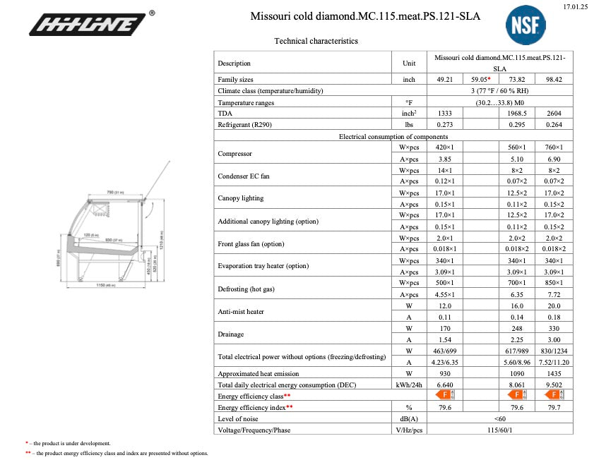 Мissouri Meat Display Counter - HL - Remote