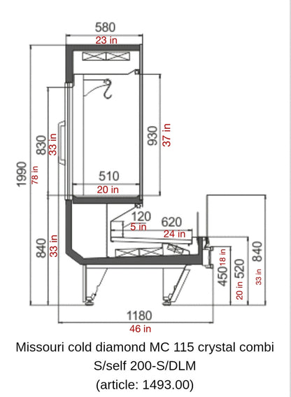 Missouri Fresh Meat Display Hanging Cooler - Remote - HL